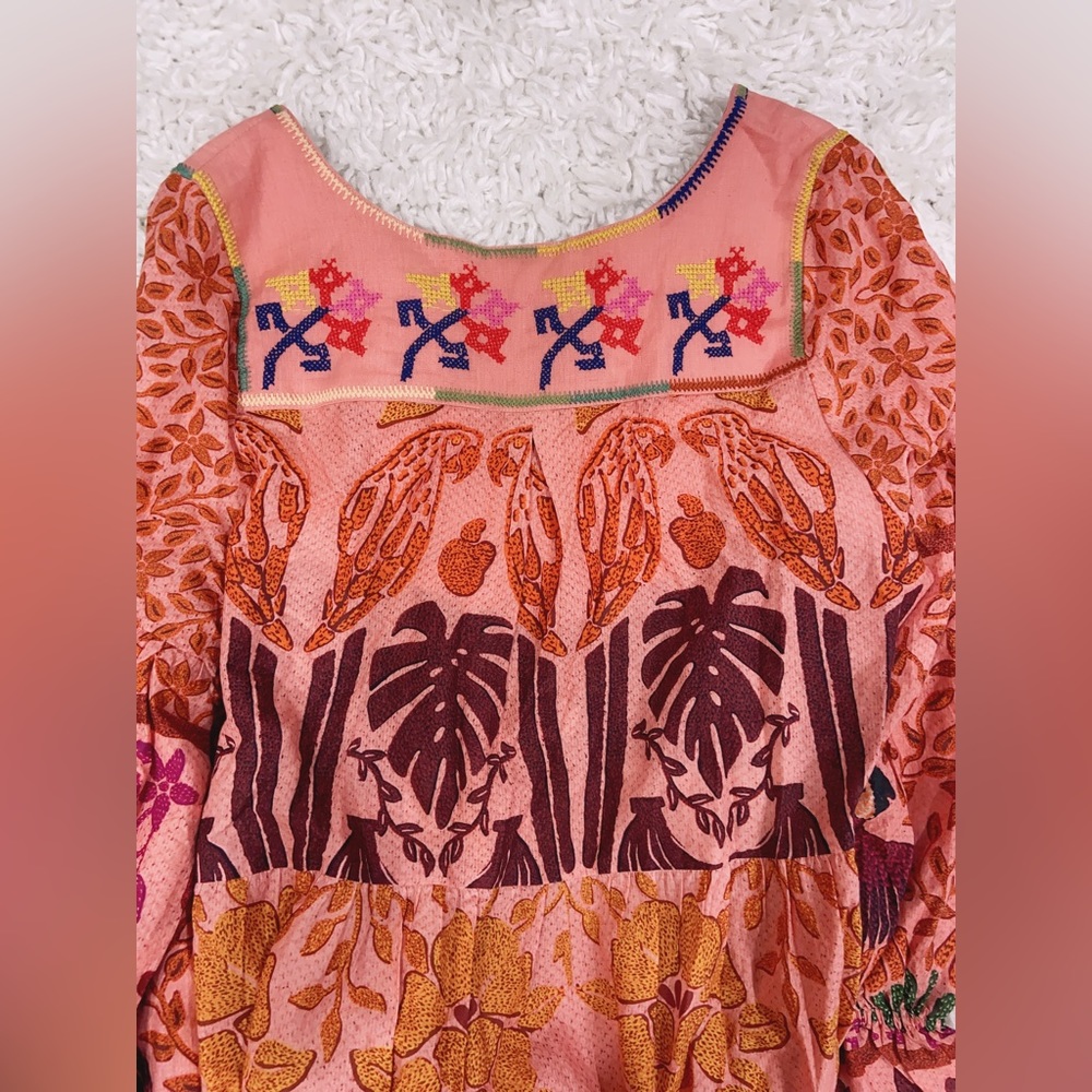 NWT Farm Rio Ainika Print Tiered Macaws Maxi Dress S - Picture 11 of 11